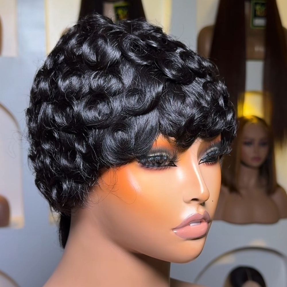 Elegant Black Curly Wig